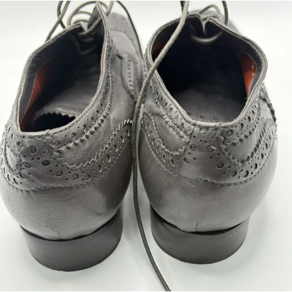 Marc Jacobs Collection Oxford Shoes Women 38 Gray Leather Brogue Wingtip Italy